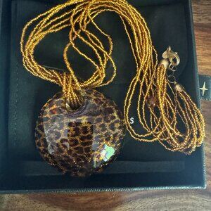 Leopard Italian Murano Glass Necklace, Bracelet, Earrings by Ross-Simons